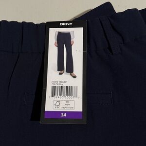 DKNY Women’s Wide Leg Pant, Blue, Size 14